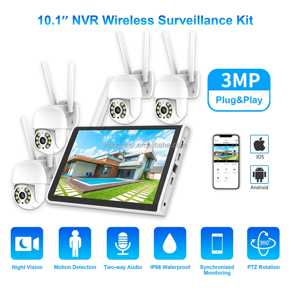 2026 Hongnaer 3MP 4 Channel Wi - Home Security Cameras Wireless 评论和价格