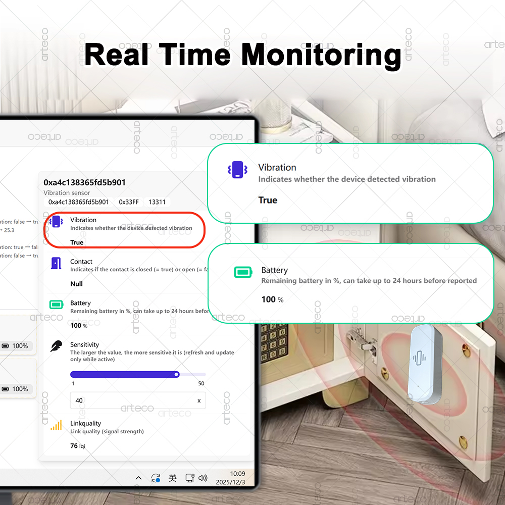 Smart ZigBee 3.0 Vibration Sen - Home Security App 评论和价格