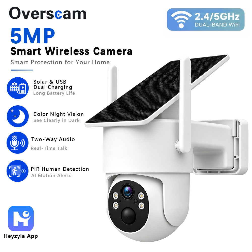 5MP Solar Powered PTZ Camera F - Home Security Cameras Wireless 评论和价格