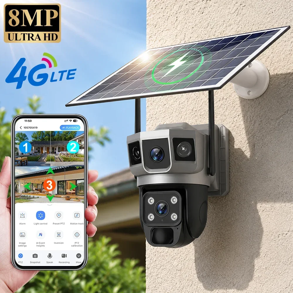 V380 4K 3 Screens 4G Camera So - Home Security Battery 评论和价格