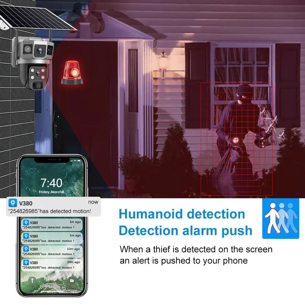 V380 4K 3 Screens 4G Camera So - Home Security Battery 评论和价格