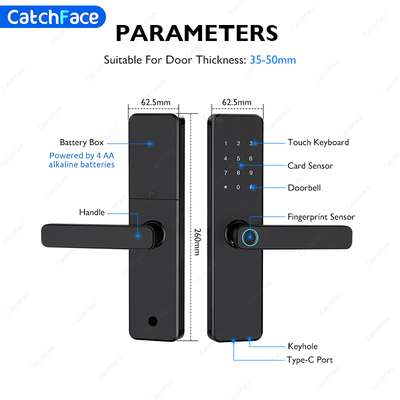 TTLock Fingerprint Smart Door  - Home Security Battery 评论和价格