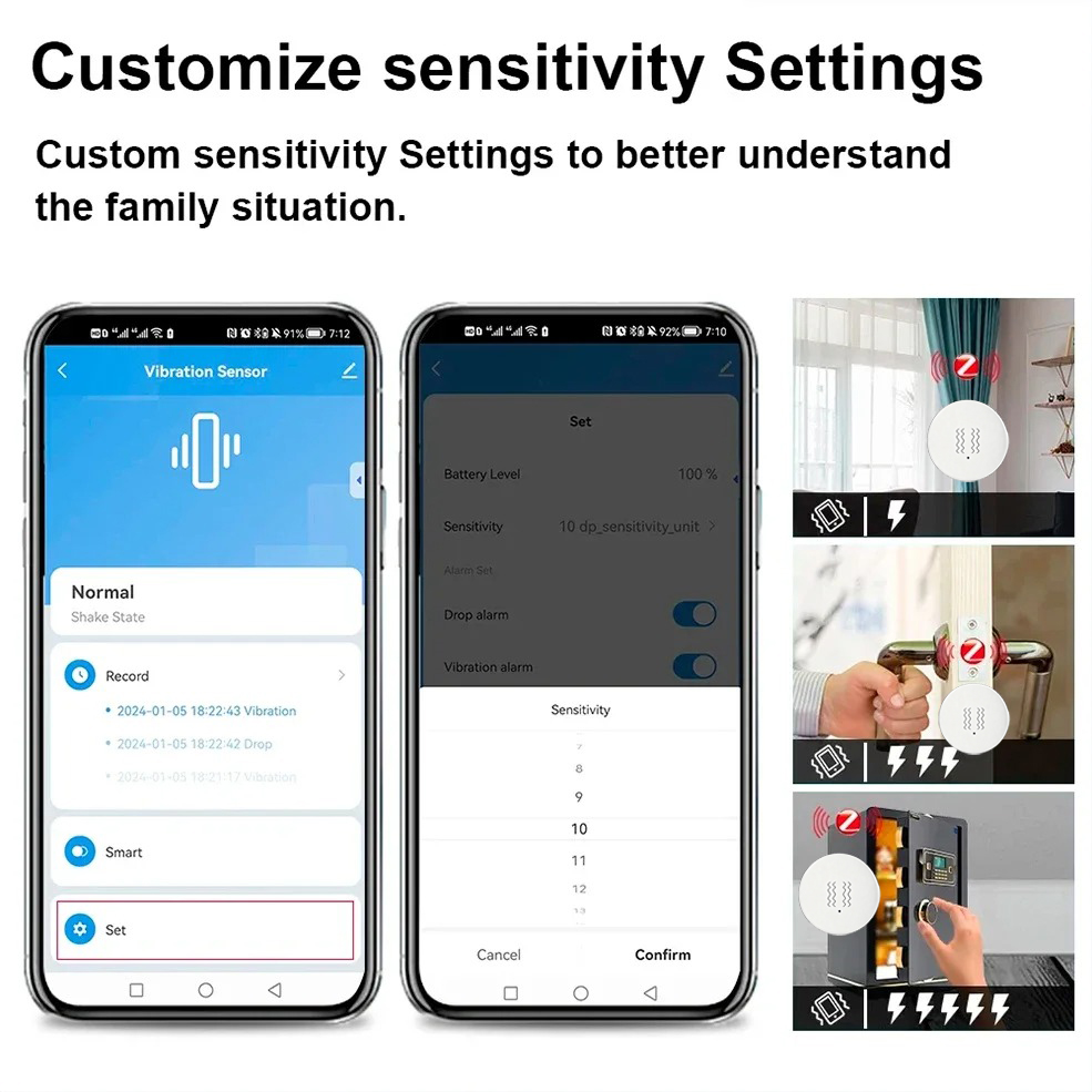 Tuya Zigbee Smart Vibration Se - Home Security App 评论和价格
