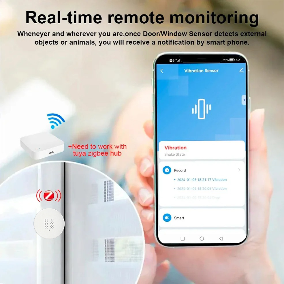 Tuya Zigbee Smart Vibration Se - Home Security App 评论和价格